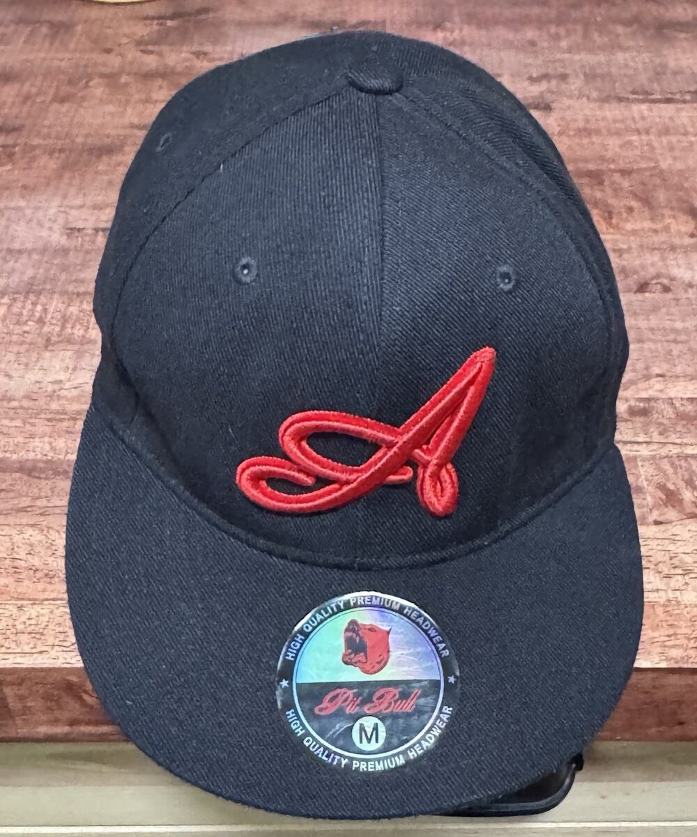 Atlanta Braves Hat Cap Medium Pitbull Black / Red